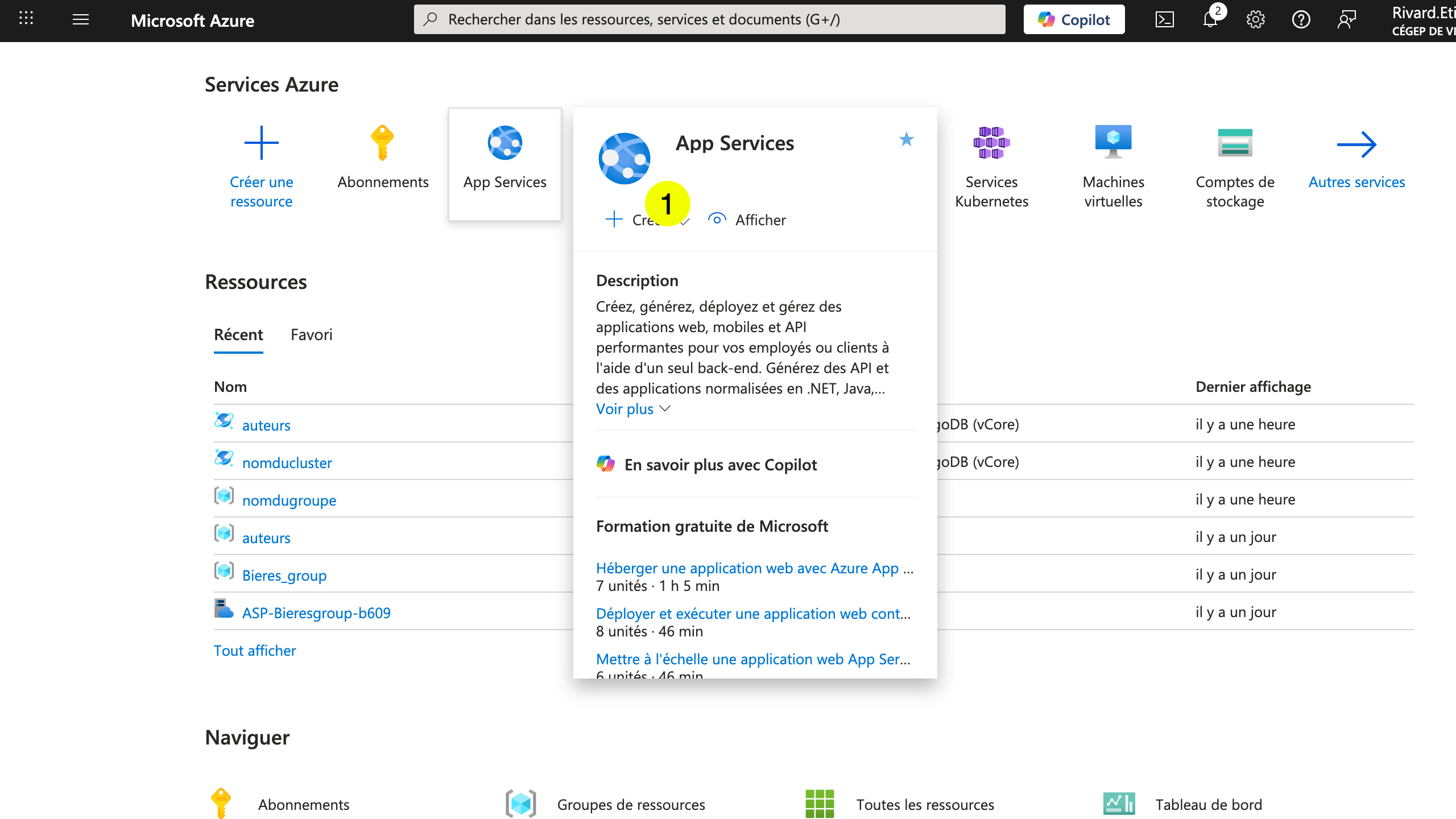 Azure App Service - Créer 1