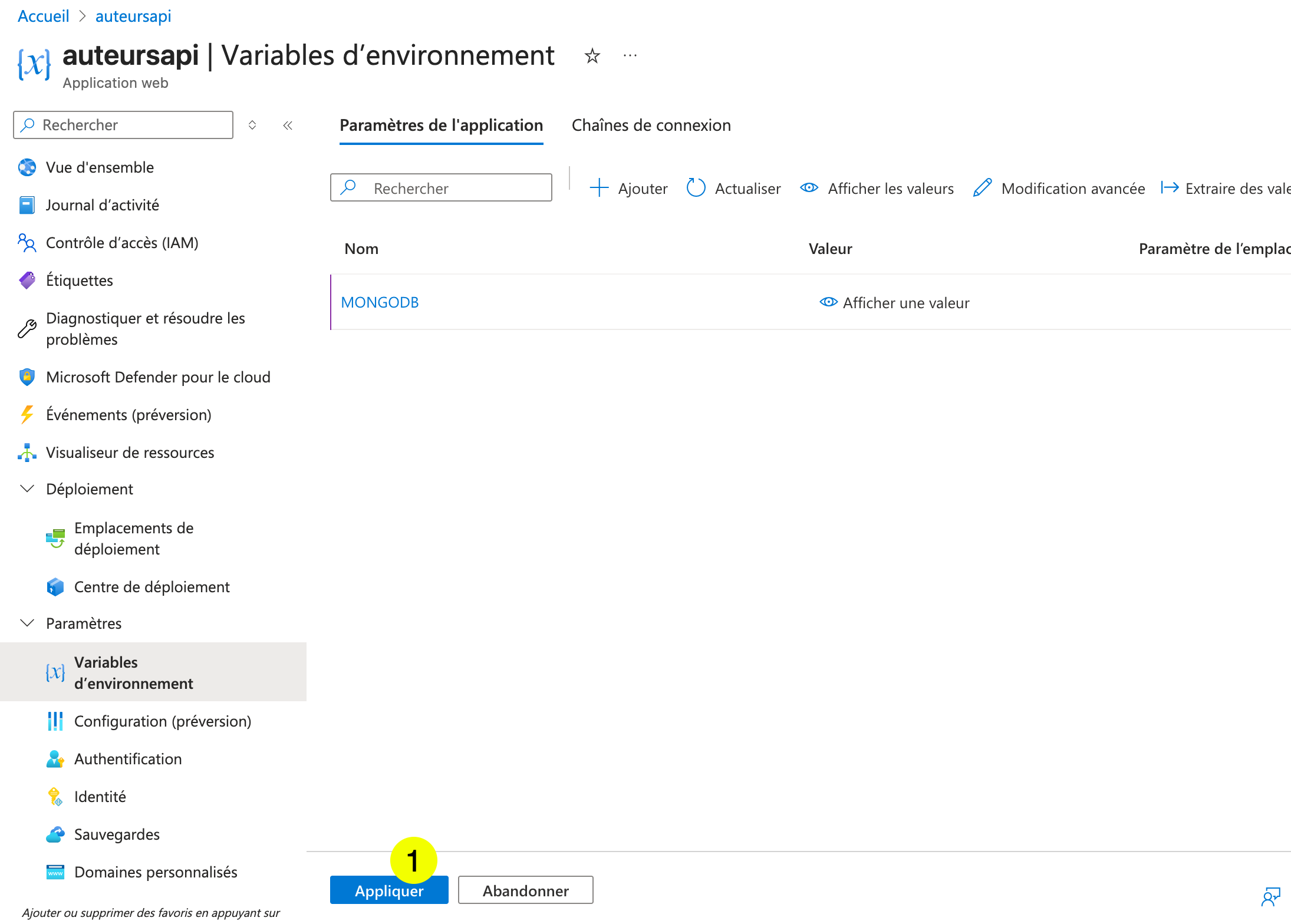 Azure App Service - Variables
