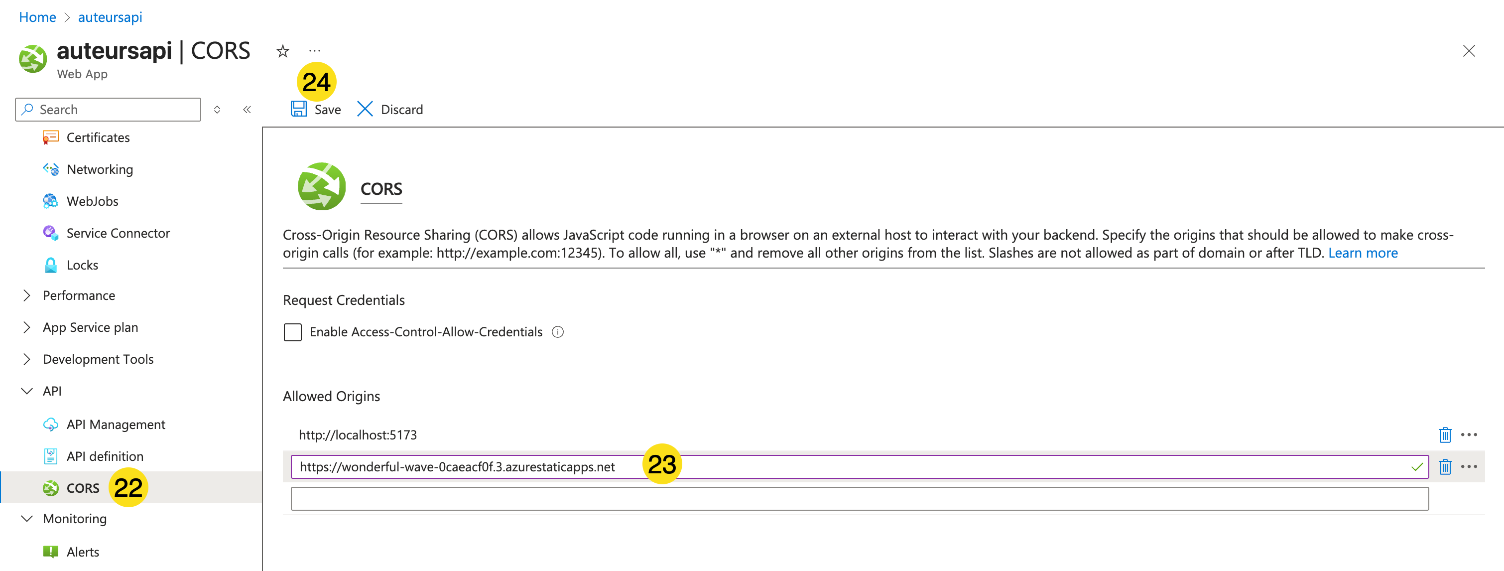 Azure App Service - url