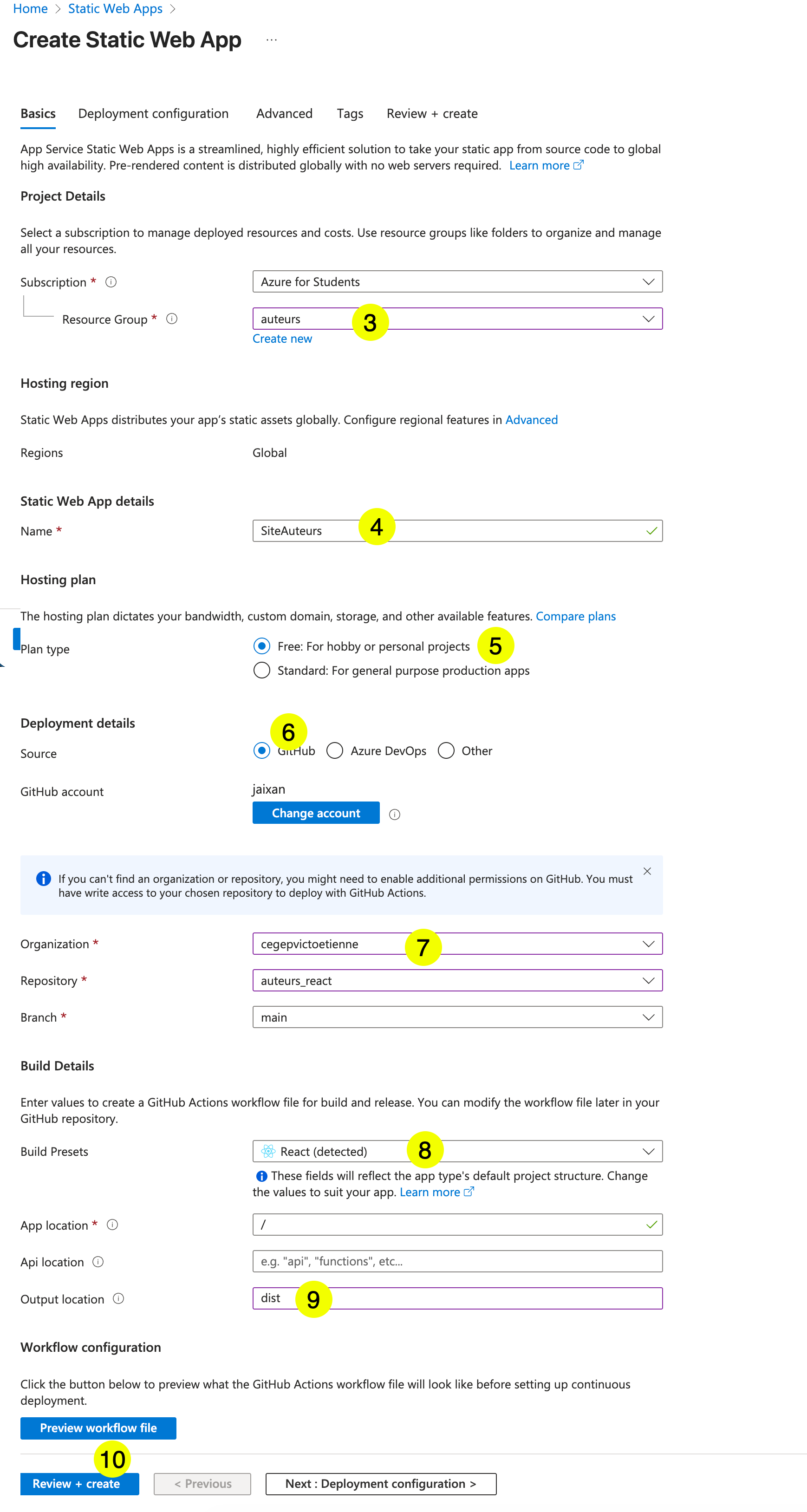 Azure App Service - Formulaire