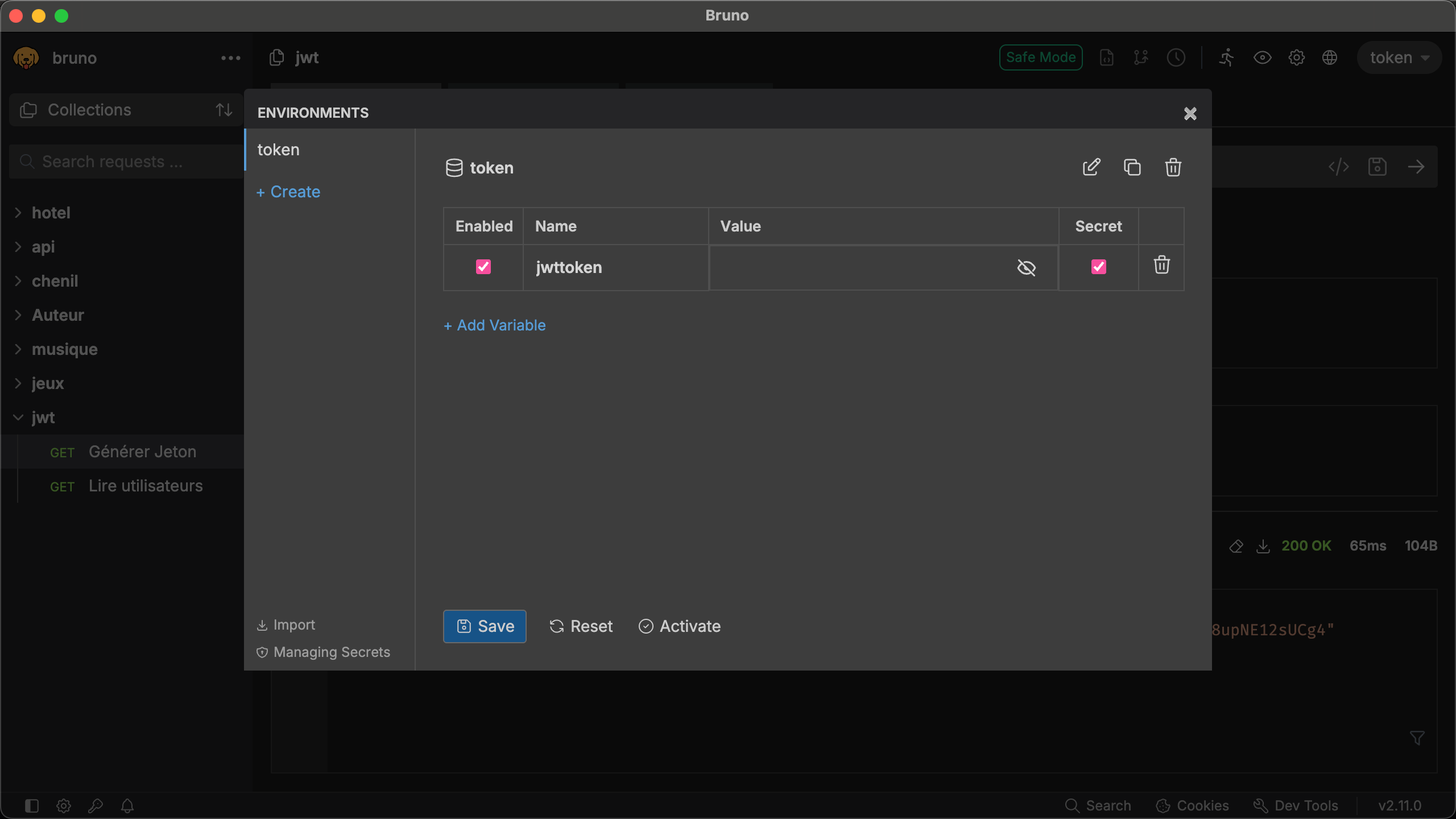 Bruno - Créer une variable de collection