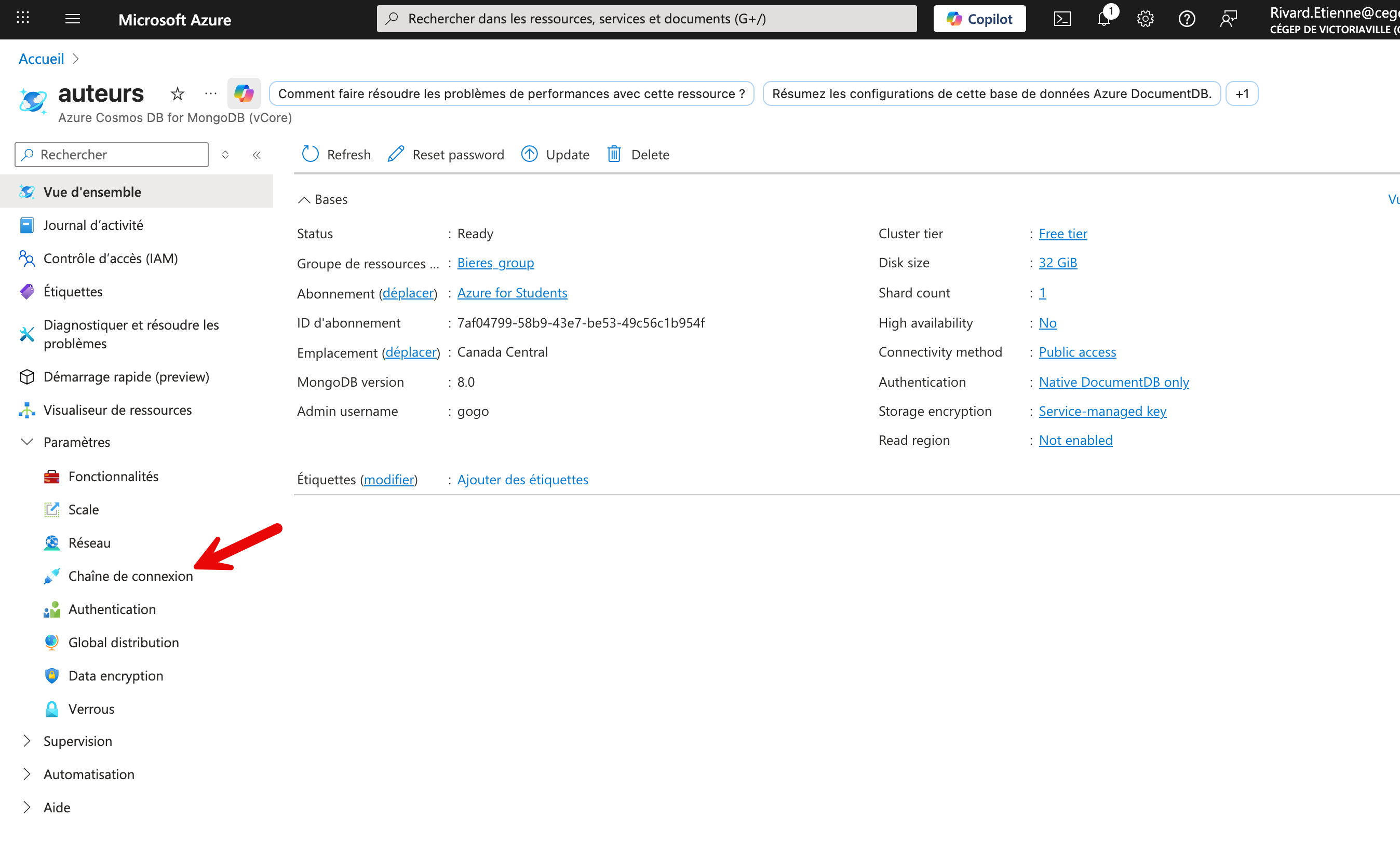 Azure Cosmos chaine 1