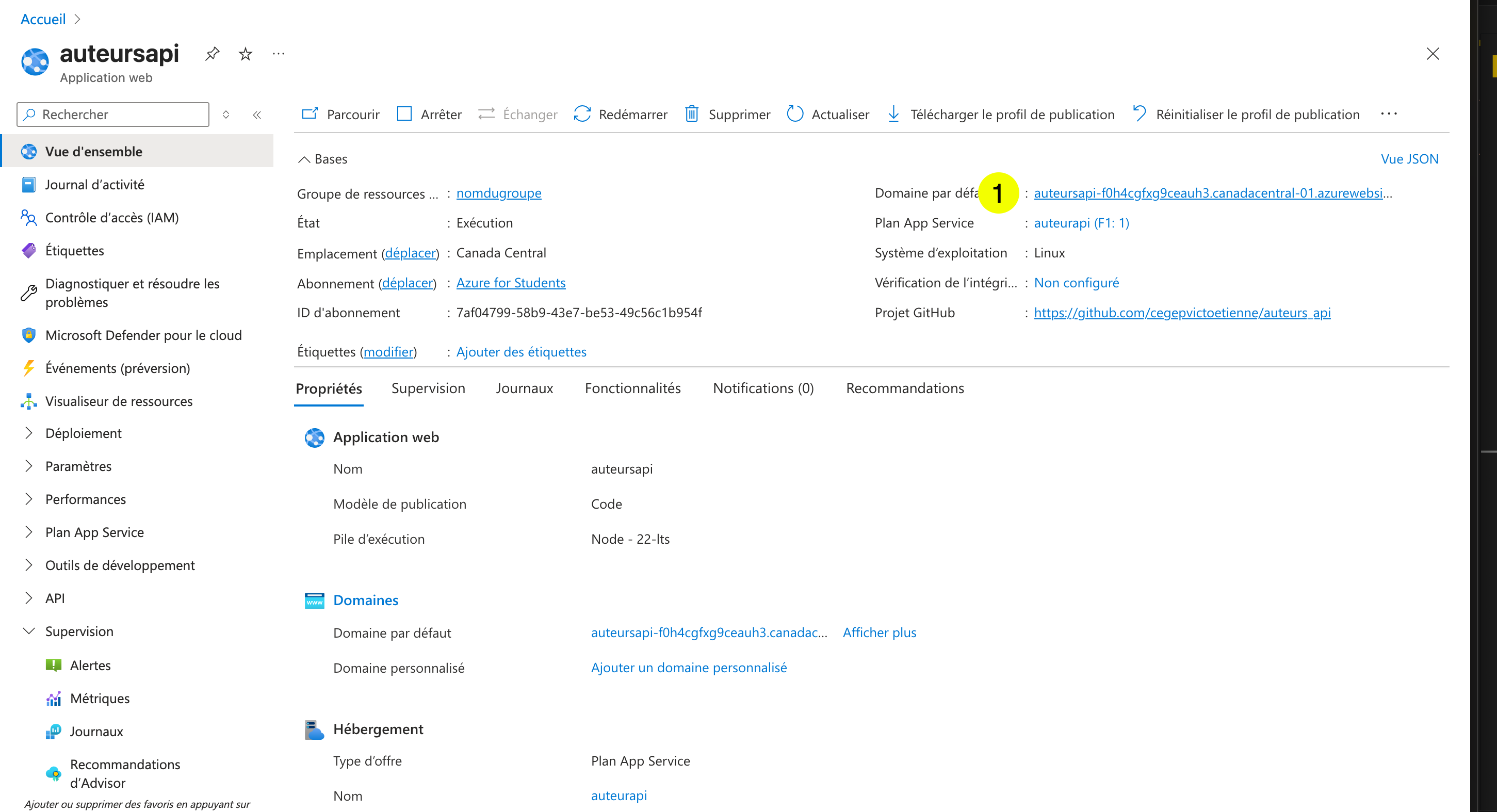 Azure App Service - Domaine