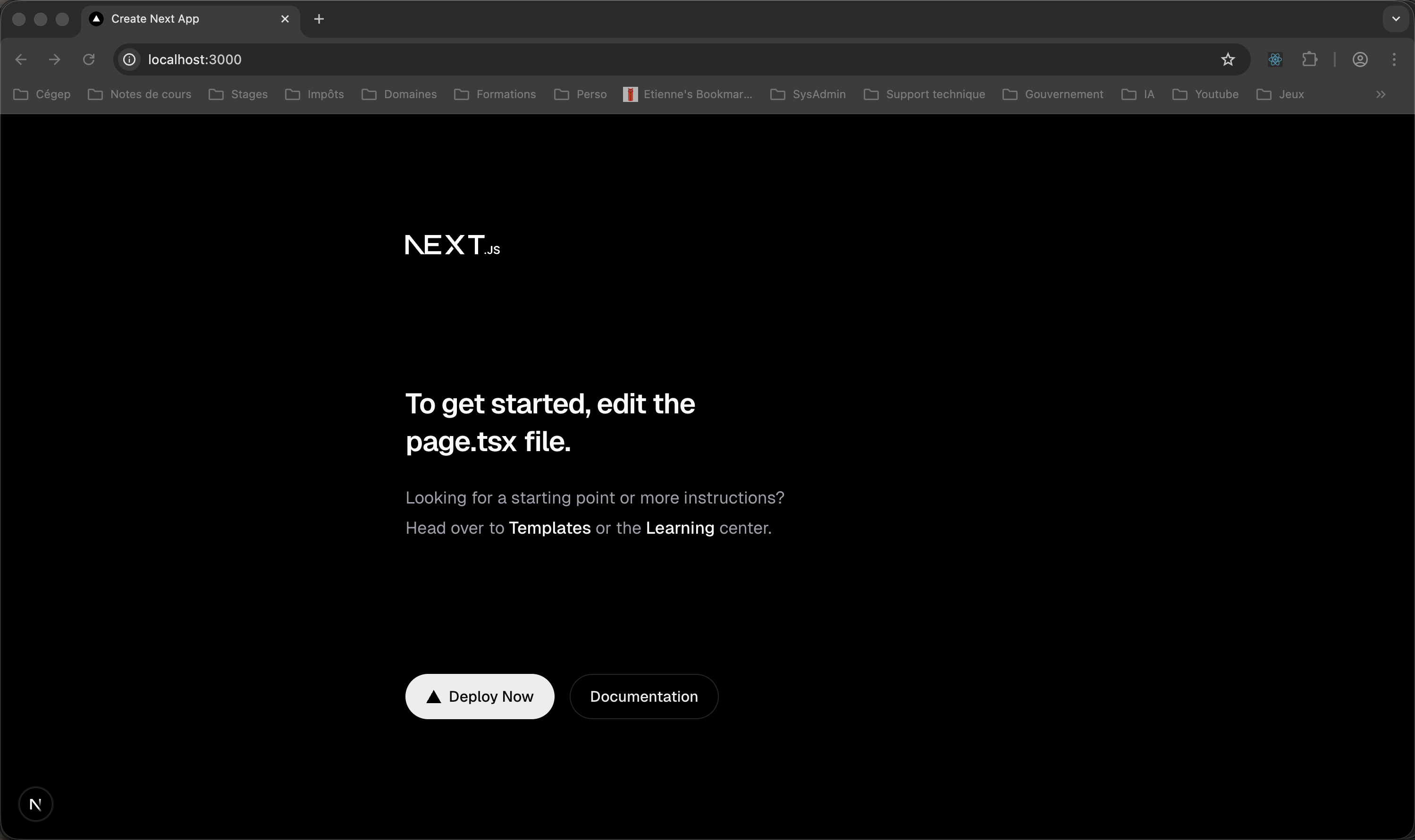 Page par défaut